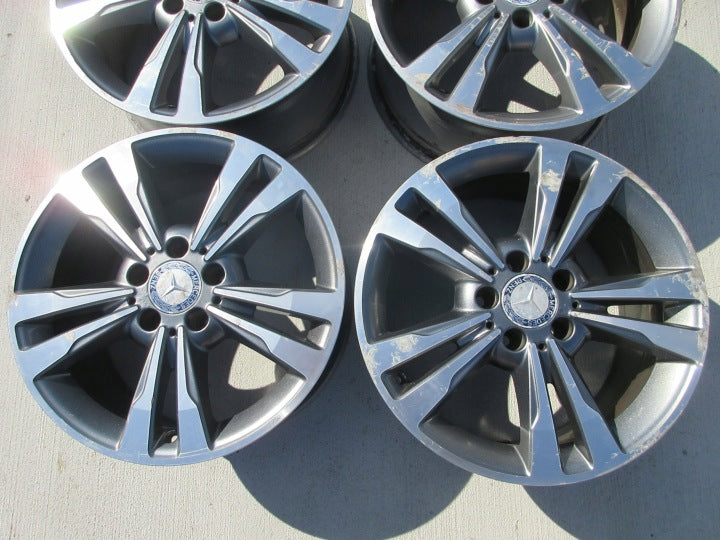 4x Alufelge 17 Zoll 8.0" 5x112 48ET Glanz Graphit A2124015602 Mercedes-Benz Mg FEL7560643230gi