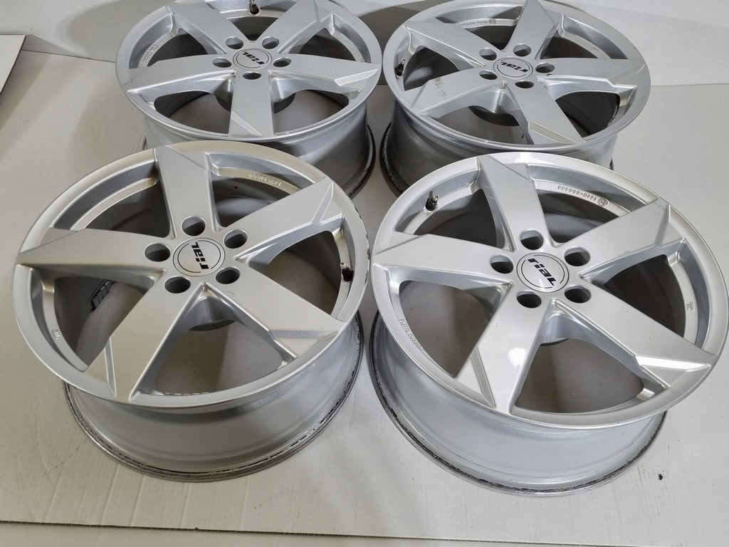 4x Alufelge 17 Zoll 7.5" 5x112 28ET Glanz Silber Audi Rim Wheel FEL2218018472re