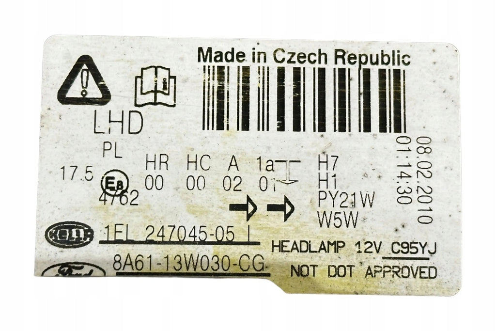 Frontscheinwerfer Ford Fiesta 1EL247045-05 Rechts Scheinwerfer Headlight SCH5507708080tc