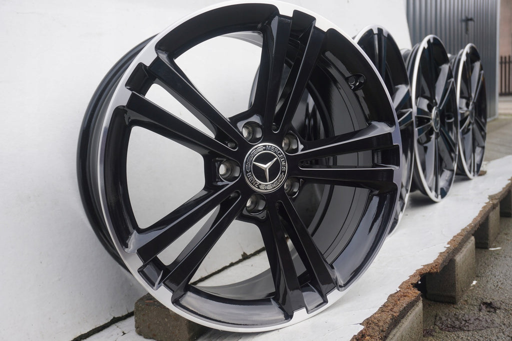 4x Alufelge 18 Zoll 7.5" 5x112 49ET Glanz Schwarz A1774011300 Mercedes-Benz W177