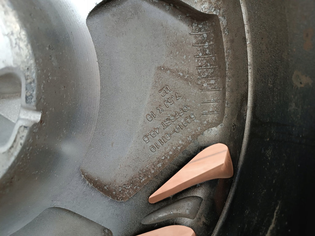 1x Alufelge 19 Zoll 7.5" 5x114.3 49 5ET 52910-GI110 Hyundai Rim Wheel