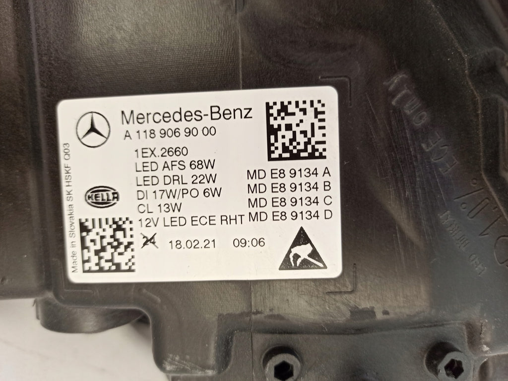 Frontscheinwerfer Mercedes-Benz Cla A1189069000 Full LED Rechts Headlight SCH7366344398df