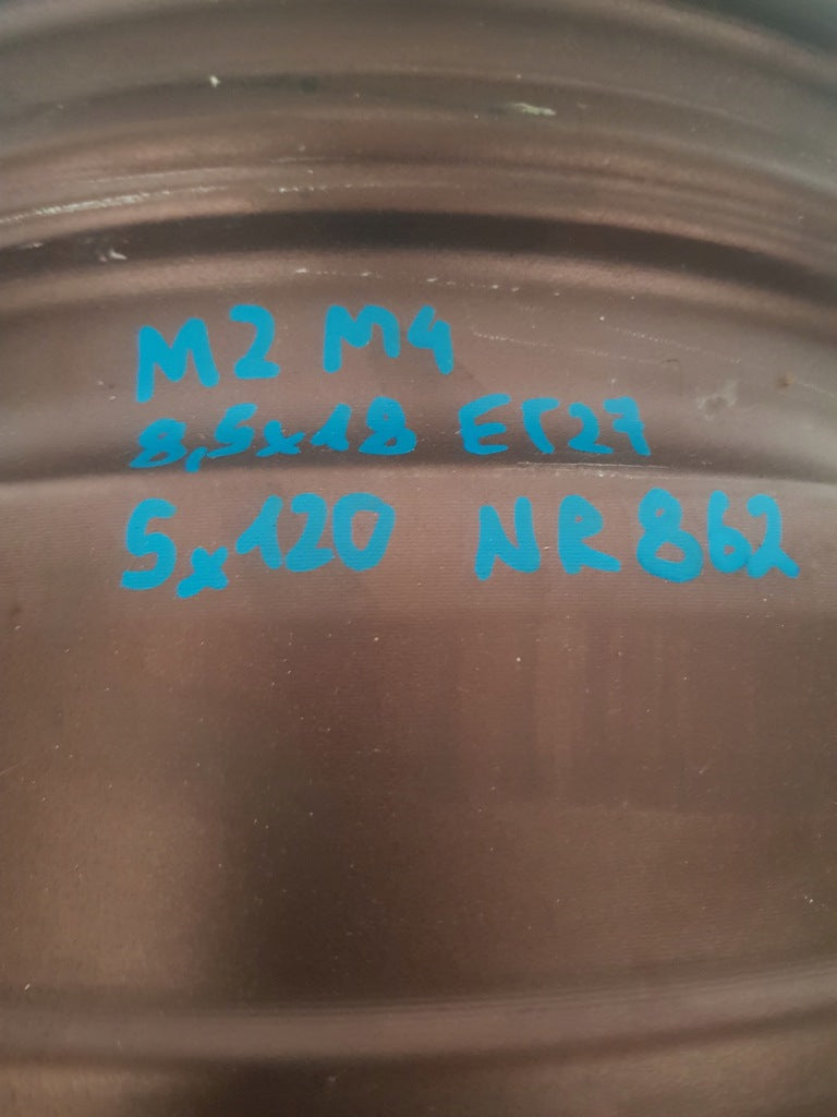 1x Alufelge 18 Zoll 8.5" 5x120 27ET Glanz Silber 2284905 BMW F87 F80 F82 FEL8750280495gr