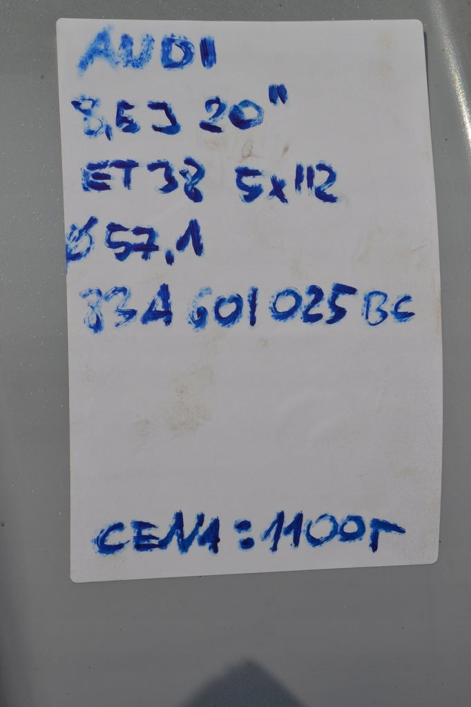 1x Alufelge 20 Zoll 8.5" 5x112 38ET Glanz Silber 83A601025BC Audi Rim Wheel FEL5403289866ox