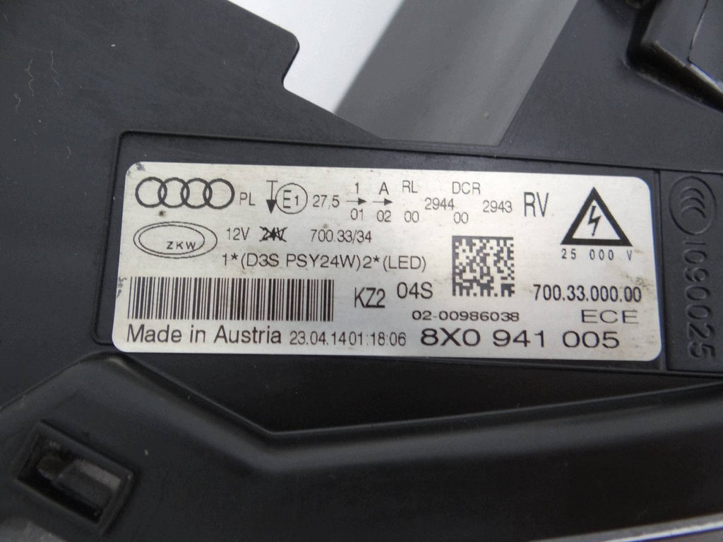 Frontscheinwerfer Audi A1 8X0941005 Xenon Links Scheinwerfer Headlight SCH4196454856tc