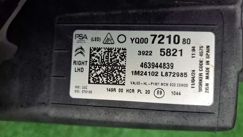 Frontscheinwerfer Citroën C3 Aircross 39225821 Full LED Rechts Headlight SCH8485163055sw