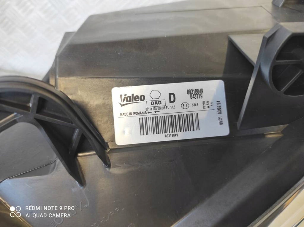 Frontscheinwerfer Citroën Berlingo Partner 89318049 Rechts Headlight