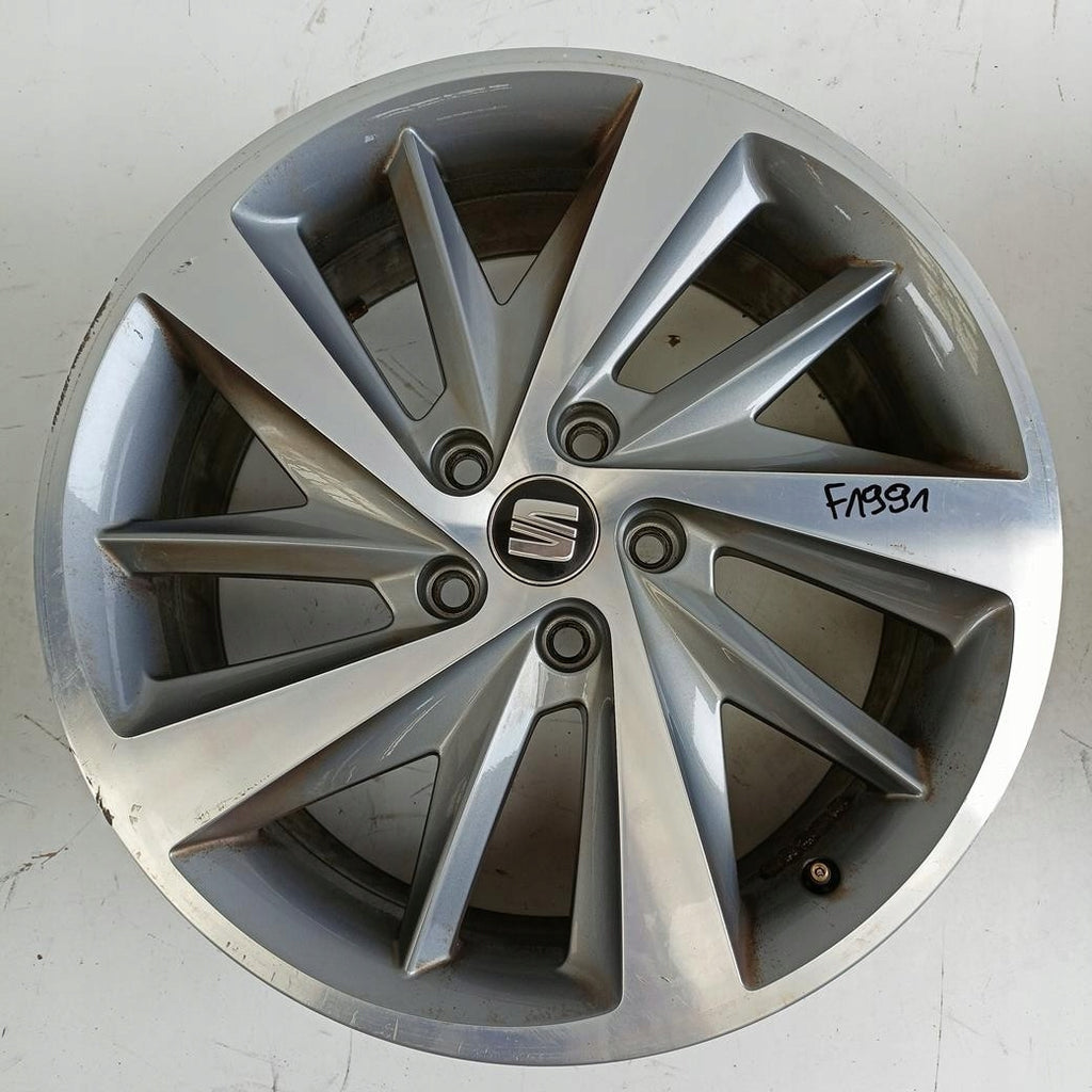 1x Alufelge 18 Zoll 7.5" 5x112 51ET Glanz Schwarz 5F0601025E Seat Leon Rim Wheel FEL5696186674dz