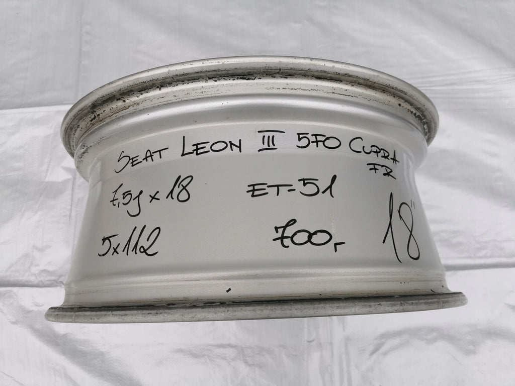 1x Alufelge 18 Zoll 7.5" 5x112 51ET Glanz Silber 5F0601025F Cupra Leon Rim Wheel FEL4448382206hc