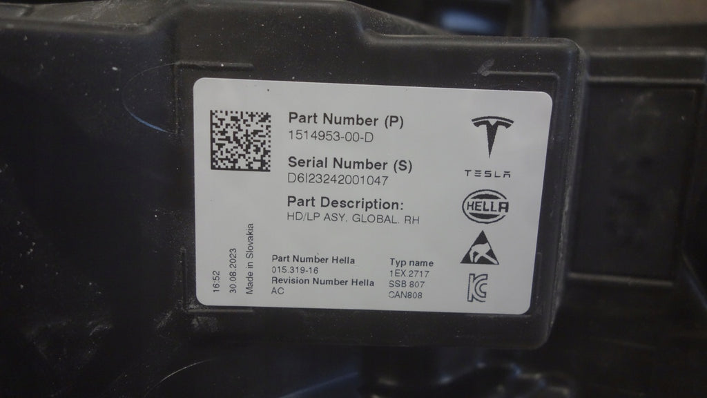 Frontscheinwerfer Tesla Model 3 1514953-00-D LED Rechts Scheinwerfer Headlight SCH3749312424hu