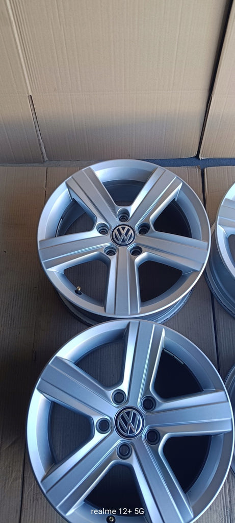 4x Alufelge 16 Zoll 6.5" 5x112 46ET Silber 5G0601025BN VW I Rim Wheel FEL5733848499wz