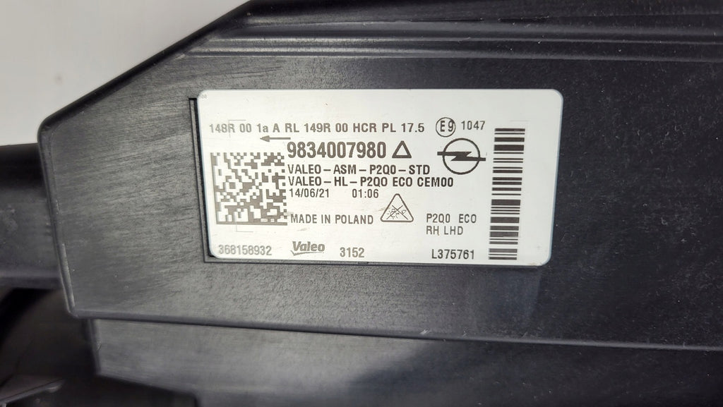 Frontscheinwerfer Opel Mokka 9834007980 Full LED Links Scheinwerfer Headlight SCH6727873551xf