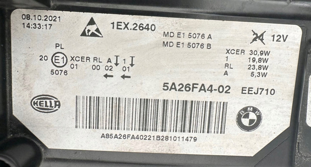 Frontscheinwerfer BMW 5 G31 G30 1EX2640 MDE15076B 5A26FA402MDE15076A Ein Satz SCH6274329098ag