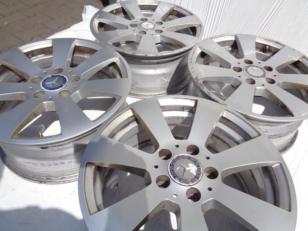 4x Alufelge 16 Zoll 7.0" 5x112 43ET Silber Mercedes-Benz W204 Rim Wheel FEL1555098257py