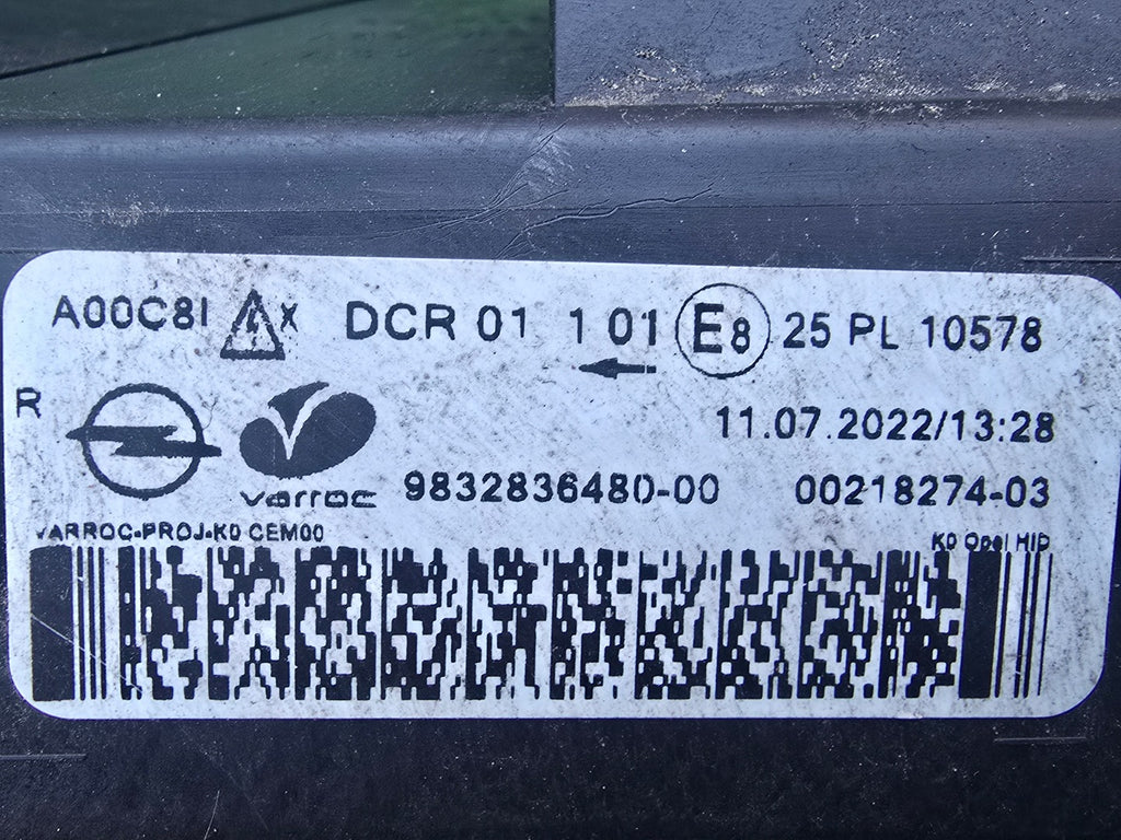 Frontscheinwerfer Opel Zafira 9832836480-00 Rechts Scheinwerfer Headlight SCH2964106005kc