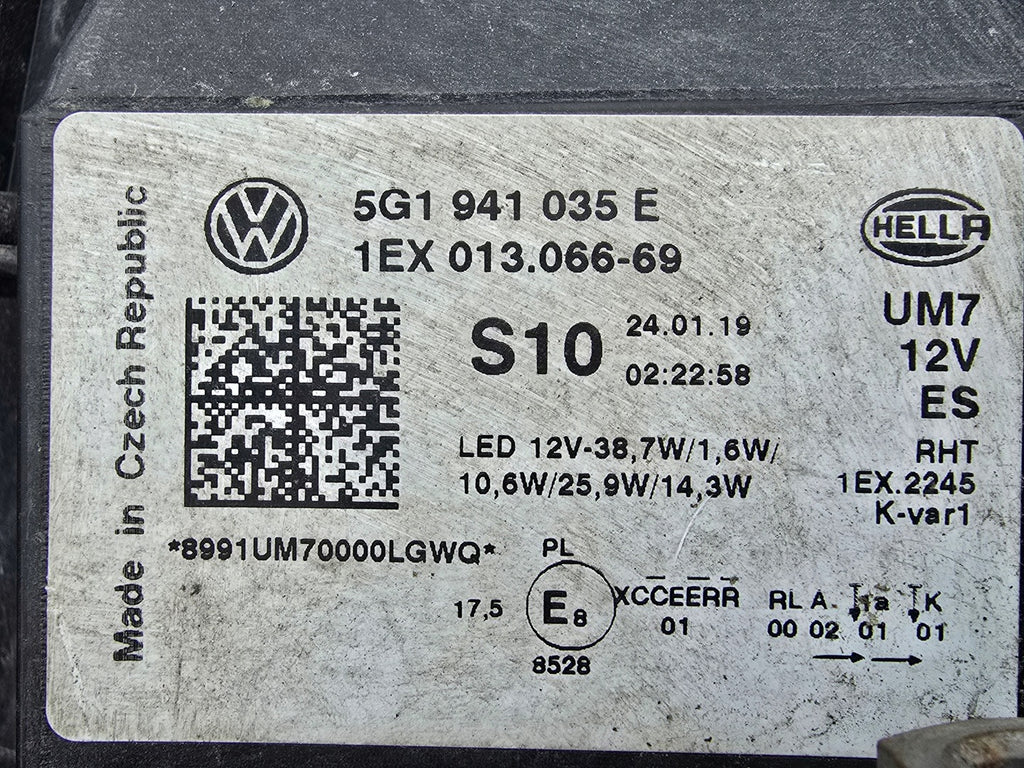 Frontscheinwerfer VW Golf VII 5g1 5G1941035E Full LED Links Headlight SCH3937706711uq