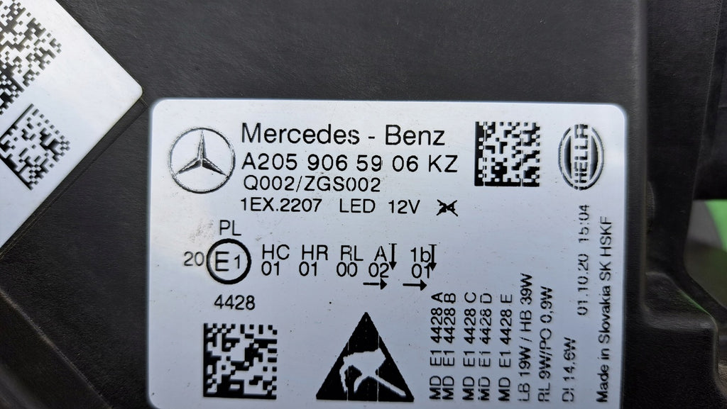 Frontscheinwerfer Mercedes-Benz W205 A2059065906KZ Links Scheinwerfer Headlight SCH4739036571fh