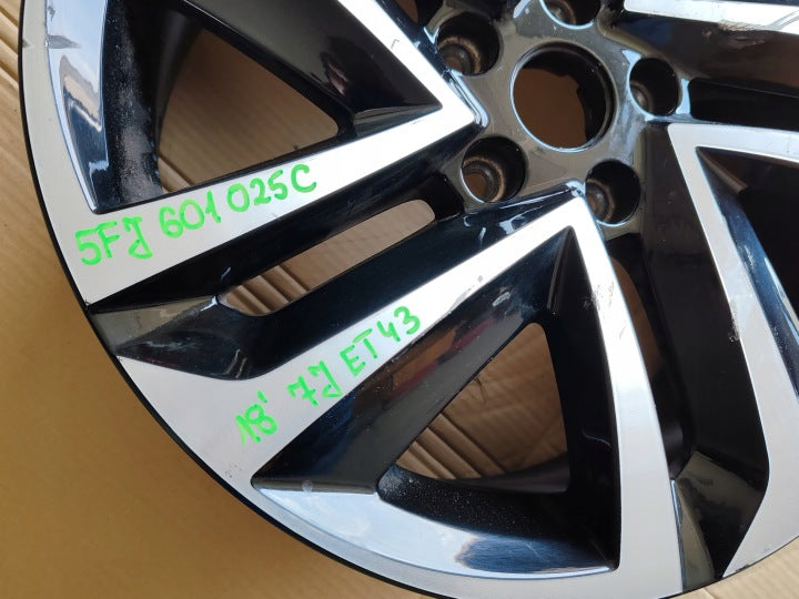 1x Alufelge 18 Zoll 7.0" 5x112 43ET Glanz Schwarz 5FJ601025C Seat Tarraco FEL7914801883zn
