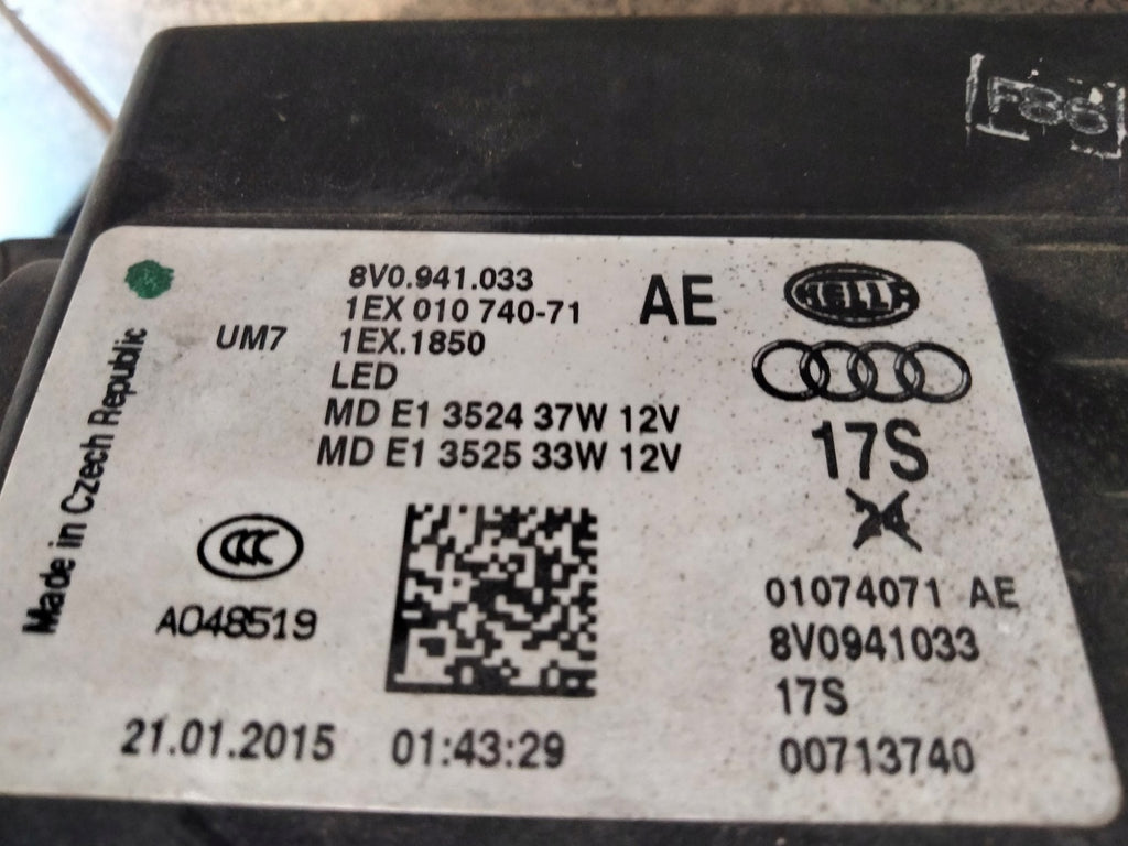 Frontscheinwerfer Audi A3 8V0941033 LED Ein Stück (Rechts oder Links) Headlight