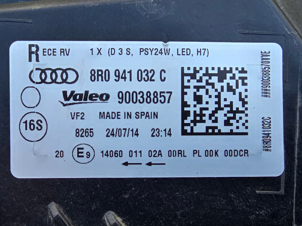Frontscheinwerfer Audi Q5 8R0941032C Rechts Scheinwerfer Headlight SCH9875269598ln