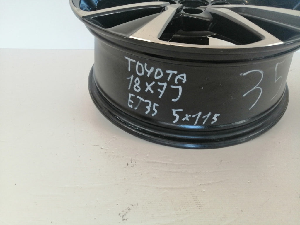 1x Alufelge 18 Zoll 7.0" 5x114.3 35ET Glanz Schwarz Toyota C-Hr Chr Rim Wheel FEL4530462783la