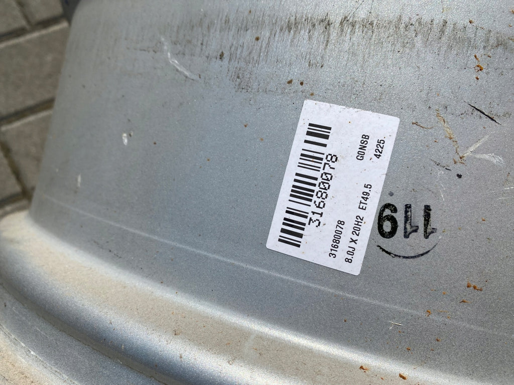 1x Alufelge 20 Zoll 8.0" 5x108 49 5ET Glanz Silber 31680078 Volvo Xc60 I FEL2896409963uv