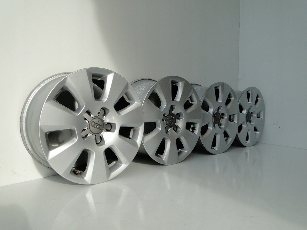 4x Alufelge 16 Zoll 7.5" 5x112 37ET Silber Audi Rim Wheel