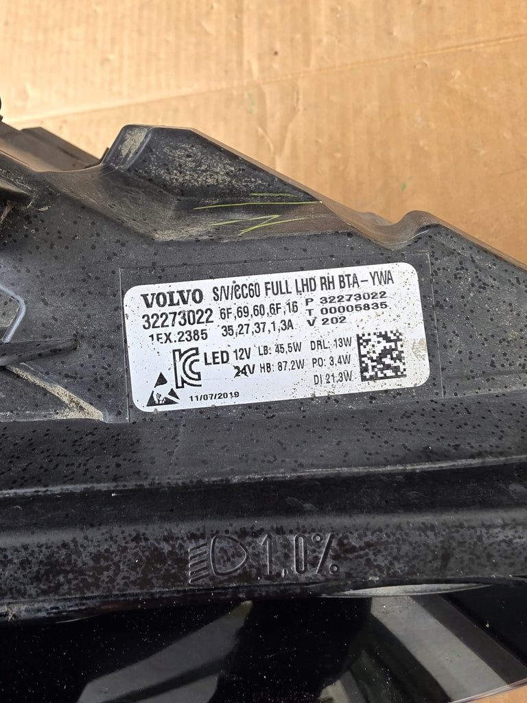 Frontscheinwerfer Volvo V60 II S60 III 32273022-JKB LED Rechts Headlight SCH6867775591vg