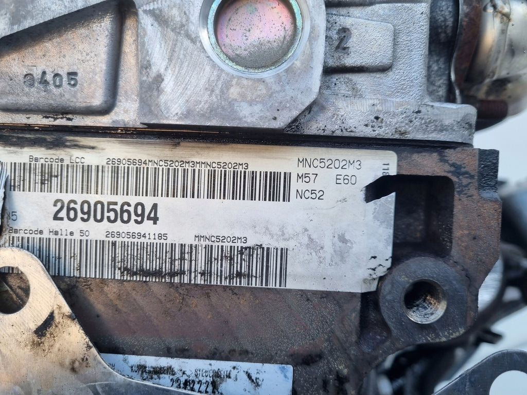 Motor BMW E60 E61 M57D25 2.5 177PS 163kW 163TKm 2003 Diesel Engine Komplett