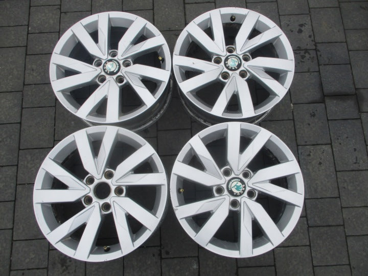 4x Alufelge 16 Zoll 6.5" 5x112 41ET Glanz Silber 3G0601025A Skoda I Rim Wheel FEL4936431459nv
