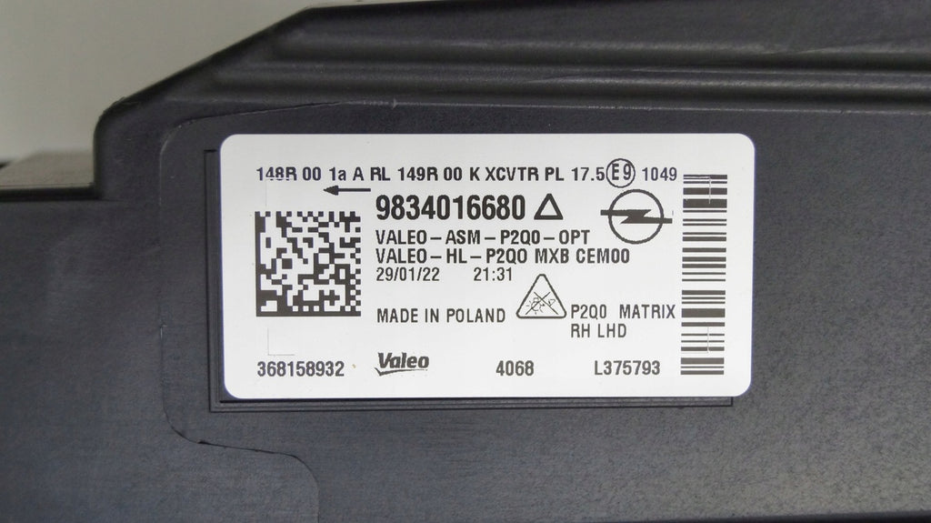 Frontscheinwerfer Opel Mokka 983401668081 LED Rechts Scheinwerfer Headlight