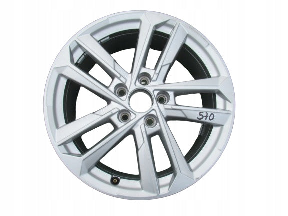 1x Alufelge 17 Zoll 6.5" 5x112 43ET Glanz Silber 8Y0601025L Audi A3 Rim Wheel