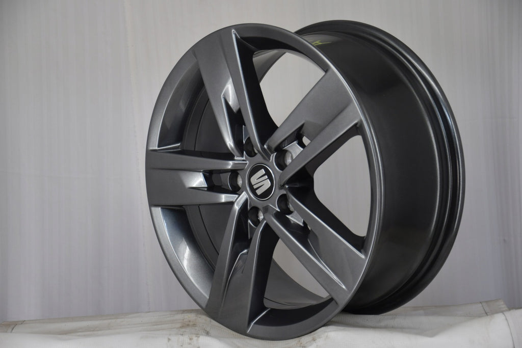 4x Alufelge 17 Zoll 7.0" 5x112 49ET Glanz Silber 5F0601025T Seat I Rim Wheel FEL4903036072tw