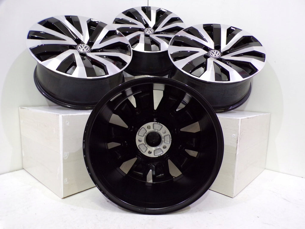 4x Alufelge 18 Zoll 8.0" 5x112 25ET Glanz Schwarz 760601025M Audi Q7 Touareg FEL2572479853fz