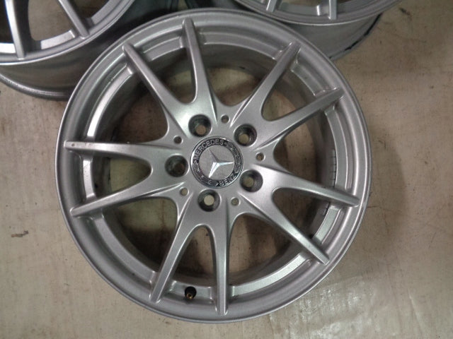 4x Alufelge 16 Zoll 6.5" 5x112 49ET Glanz Silber A2464010800 Mercedes-Benz FEL3829578498lg