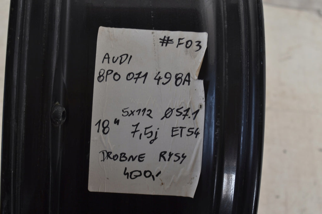 1x Alufelge 18 Zoll 7.5" 5x112 54ET Glanz Schwarz 8P007149BA Audi Rim Wheel FEL7234863191le