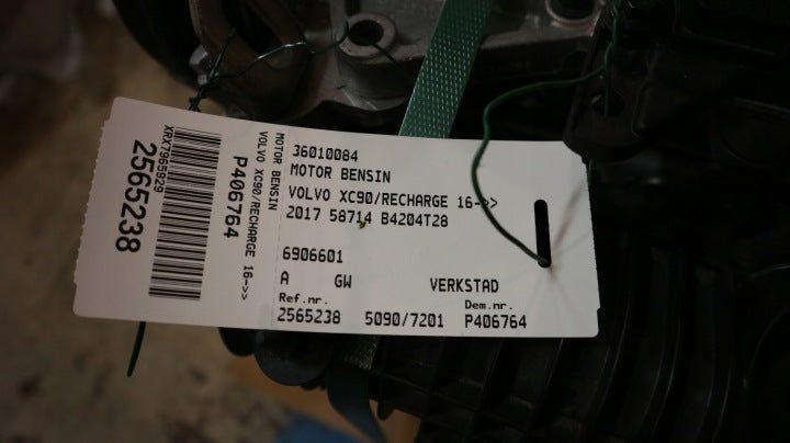 Motor Volvo Xc90 I Xc60 B4204T28 160TKm 2016 Benzin Engine Unkomplett MOT8213298951mx