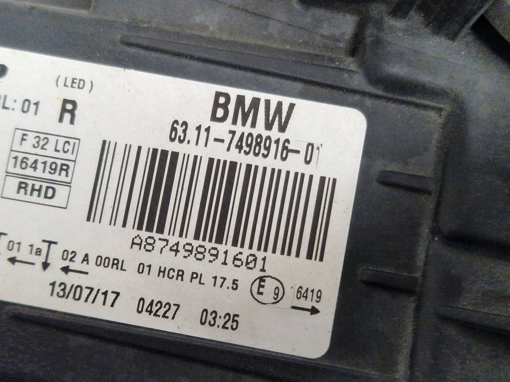 Frontscheinwerfer BMW F82 F83 7498916-01 Rechts Scheinwerfer Headlight SCH3945934988oh