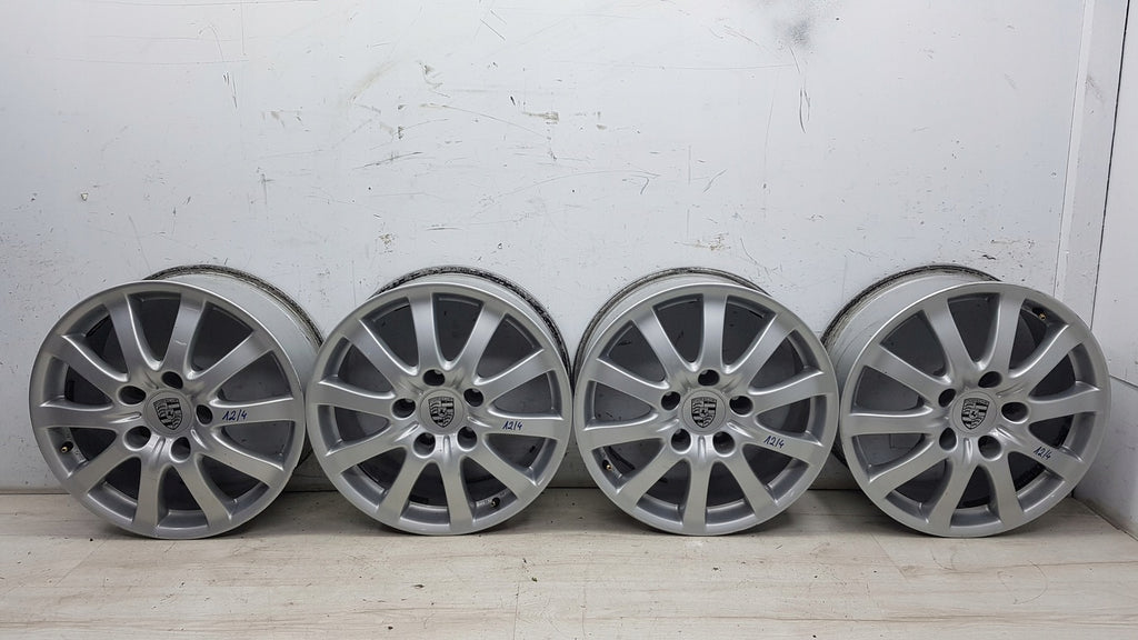 4x Alufelge 17 Zoll 7.5" 5x130 53ET Silber 7L5601025P Porsche Rim Wheel