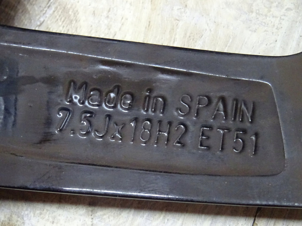 1x Alufelge 18 Zoll 7.5" 5x112 51ET Glanz Schwarz 5F0601025AB Seat Leon FEL6428030481rl