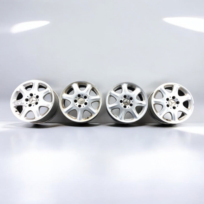 4x Alufelge 16 Zoll 7.5" 5x112 46ET Glanz Mercedes-Benz Clk C208 Rim Wheel