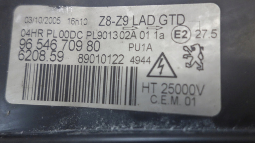 Frontscheinwerfer Peugeot 607 9654670980 Xenon Links Scheinwerfer Headlight SCH1478580880ho