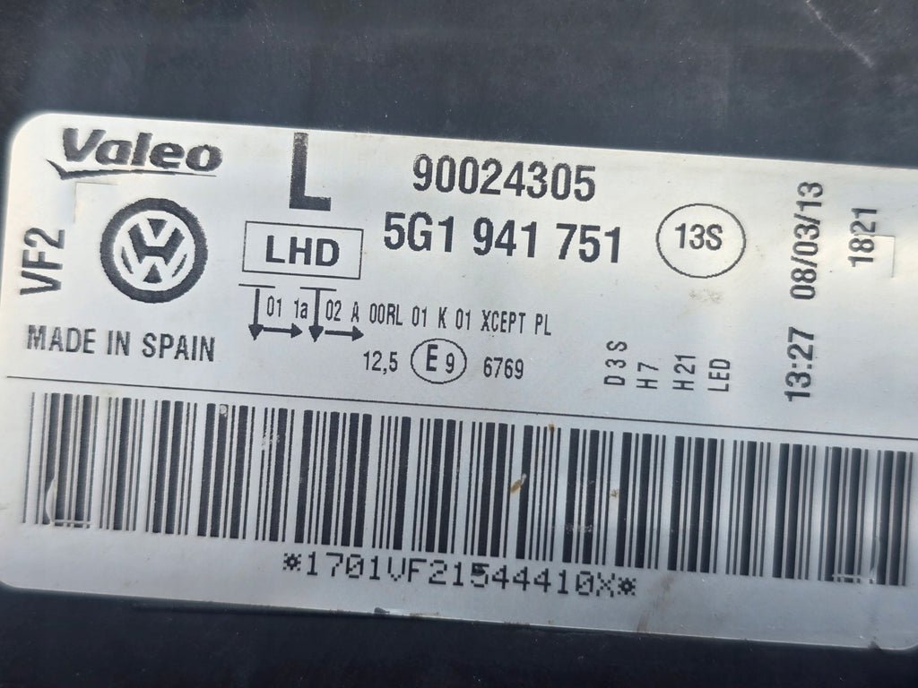 Frontscheinwerfer VW Golf VII 5g1 5G1941751 5G1941753 Xenon Links Headlight SCH5326131800pz