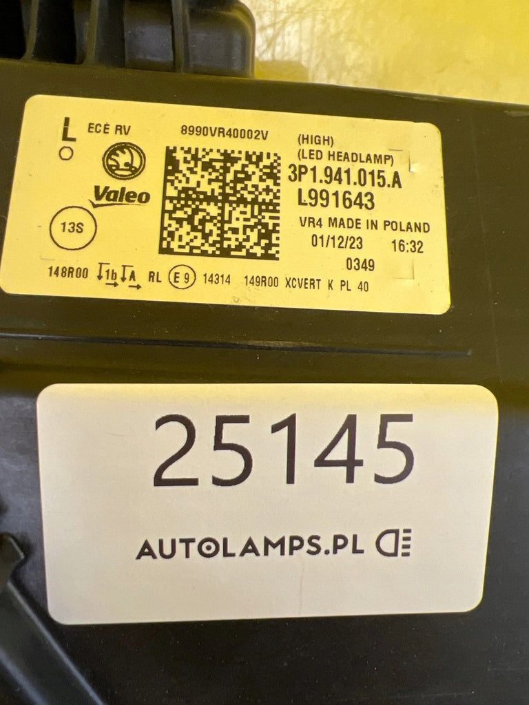 Frontscheinwerfer Skoda Superb 3P1941015A Full LED Links Scheinwerfer Headlight SCH9199474909jw