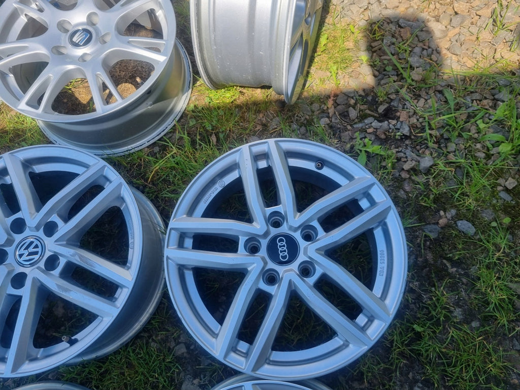 4x Alufelge 16 Zoll 6.5" 5x112 46ET Glanz KBA53206 VW Golf Rim Wheel FEL2849935704jq