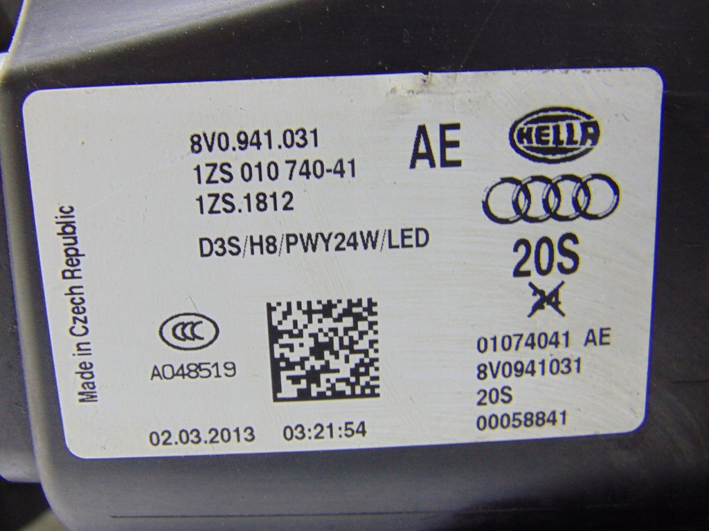 Frontscheinwerfer Audi A3 8V0941031AE Xenon Links Scheinwerfer Headlight