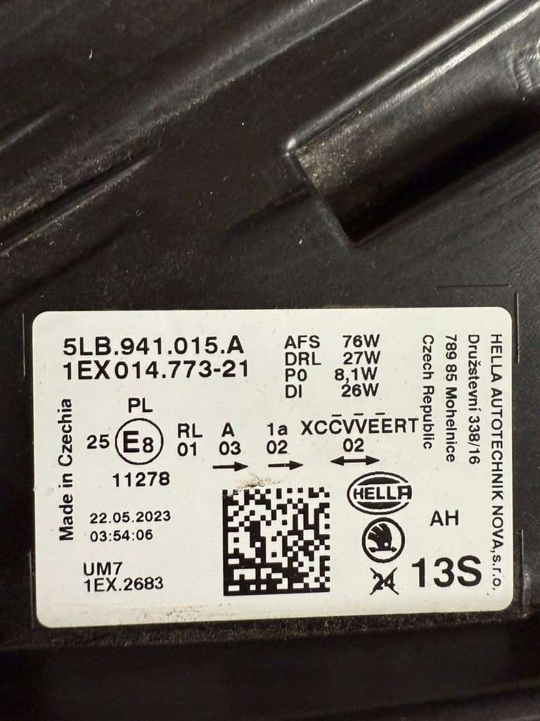 Frontscheinwerfer Skoda Enyaq 5LB941015A LED Links Scheinwerfer Headlight SCH5434982124nk