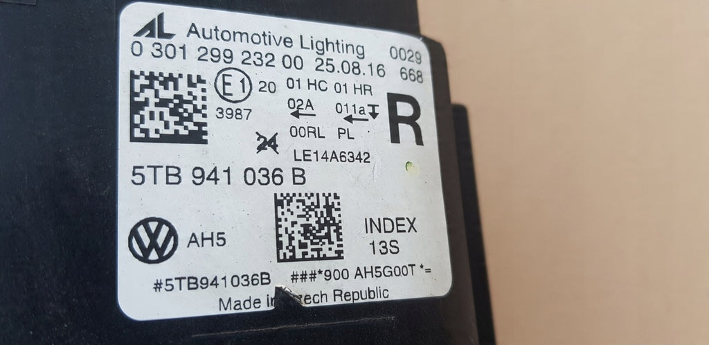 Frontscheinwerfer VW Touran 5TB941036B Full LED Rechts Scheinwerfer Headlight