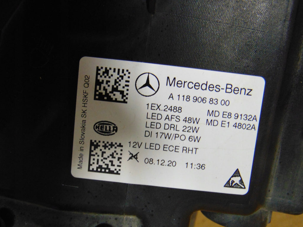 Frontscheinwerfer Mercedes-Benz Cla A1189068300 LED Links Scheinwerfer Headlight