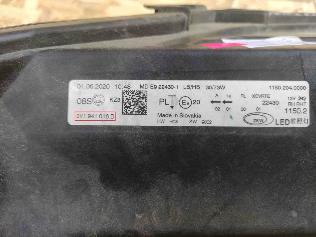 Frontscheinwerfer Skoda Superb III 3V1941016D LED Rechts Scheinwerfer Headlight